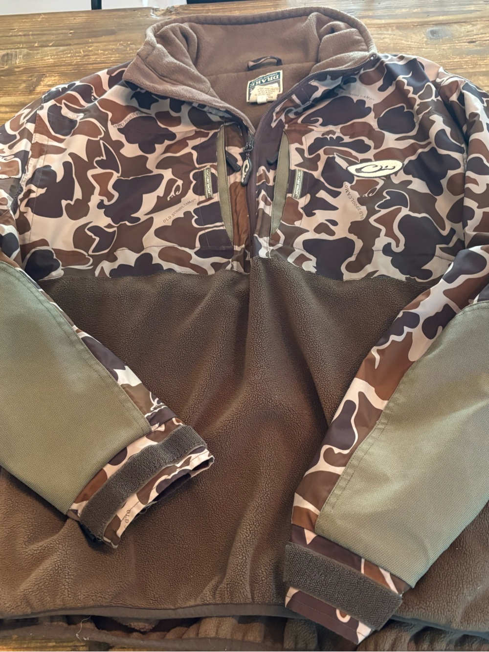 Men's Brown Camo Fleece Jacket - Brand: Drake